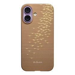 Клип-кейс (накладка) Pitaka Ultra-Slim Case для Apple iPhone 17 кевлар (арамид), золотой (KI1701AG)