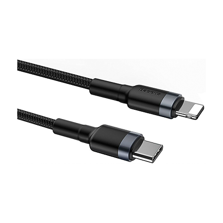 Дата-кабель Baseus Cafule Type-C to Lightning 1 м, чёрный с серым - 3
