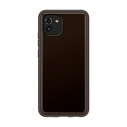 Клип-кейс (накладка) Samsung Soft Clear Cover для Samsung Galaxy A03 полиуретан, чёрный