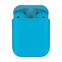 Беспроводные наушники Apple AirPods 2 с зарядным футляром голубой матовый (полная покраска) (MV7N2)