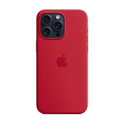 Клип-кейс (накладка) Silicone Case MagSafe для Apple iPhone 15 Pro силикон, красный