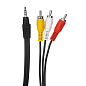 Аудиокабель Telecom 3RCA - 3.5 mm jack 1.5 м, чёрный
