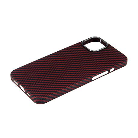 Клип-кейс (накладка) K-DOO Kevlar для Apple iPhone 13 кевлар, чёрно-красный (полоска) - 3