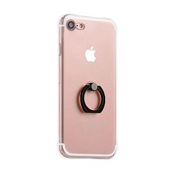 Клип-кейс (накладка) Hoco Metal Finder Ring для Apple iPhone 7 / 8 / SE 2020 / 2022 силикон, прозрачный с чёрным кольцом