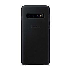 Клип-кейс (накладка) Samsung Leather Cover для Samsung Galaxy S10 кожа, чёрный