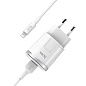 Сетевое зарядное устройство + кабель Lightning Hoco C37A 12 Вт, белый