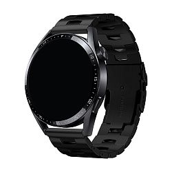 Блочный браслет (звенья) ZN38 (клипса с фиксатором) для Samsung Watch 22mm титан чёрный