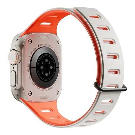 Ремешок Native Union Active Band для Apple Watch 38 / 40 / 41 / 42mm силикон оранжевый, серый - 2