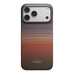 Клип-кейс (накладка) Pitaka Ultra-Slim Case для Apple iPhone 18 Pro / 17 Pro кевлар (арамид), "закат" (KI1802P)