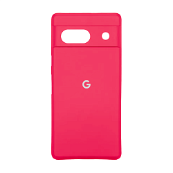 Клип-кейс (накладка) Silicone cover закрытый для Google Pixel 7a силикон, ярко-розовый