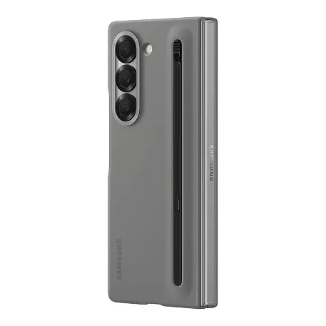 Клип-кейс (накладка) Samsung S Pen Case для Samsung Galaxy Z Fold 6 полиуретан, поликарбонат, серый - 4