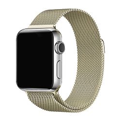 Браслет Миланский сетчатый для Apple Watch 38 / 40 / 41 / 42mm сталь светлое золото