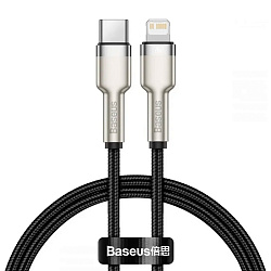 Дата-кабель Baseus Cafule Series Metal Type-C to Lightning 1 м, чёрный