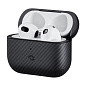 Кобура Pitaka MagEZ Case для Apple AirPods 3 кевлар (арамид), чёрно-серый (полоска) - 2