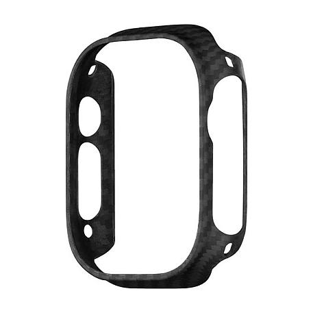 Чехол-бампер Pitaka AirCase для Apple Watch Ultra / Ultra 2 / Ultra 3 49mm кевлар (арамид), чёрно-серый (полоска) - 5