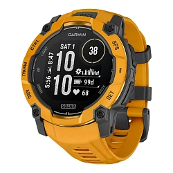 Умные часы Garmin Instinct 3 50mm Solar жёлтый (жёлто-серый ремешок)