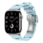 Умные часы Apple Watch Hermes Series 11 46mm GPS + Cellular Silver Titanium Case Bleu Acier Single Tour Deployment Buckle Kilim Strap (with Orange Hermès Sport band)
