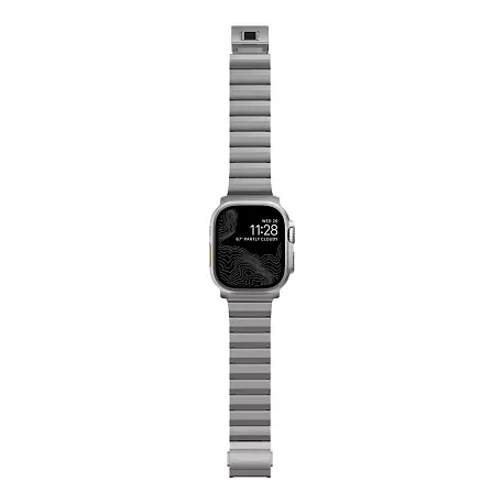 Блочный браслет Nomad Titanium Band для Apple Watch 44 / 45 / 46 / 49mm титан, сталь серебристый - 3