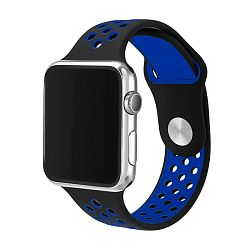 Спортивный ремешок Nike для Apple Watch 38 / 40 / 41 / 42mm фторэластомер чёрный с синим