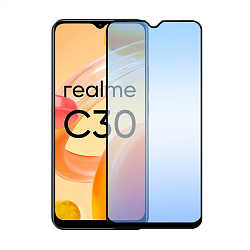 Защитное стекло 3D Premium для Realme C30 / C31 / C33, черная рамка