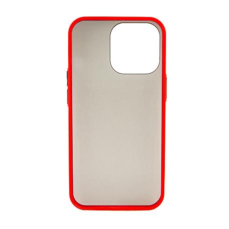 Клип-кейс (накладка) Shell для Apple iPhone 13 Pro пластик, затемнённый с красной рамкой - 2
