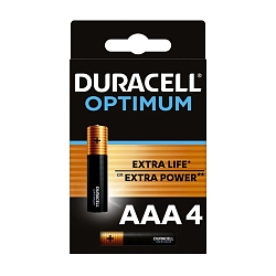 Батарейка Duracell Optimum AAA MX2400-4BL, 4шт