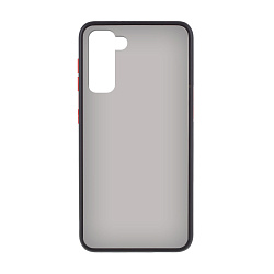 Клип-кейс (накладка) Shell для Samsung Galaxy S21 Plus пластик, затемнённый с чёрной рамкой