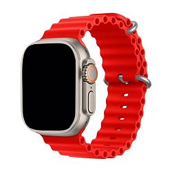 Ремешок Ocean Band для Apple Watch 42 / 44 / 45 / 49mm силикон красный