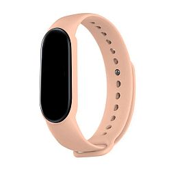 Спортивный ремешок для Mi Band 5 / 6 / 7 силикон пудровый