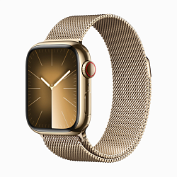 Умные часы Apple Watch Series 9 41mm GPS + Cellular Gold Stainless Steel Case Milanese Loop