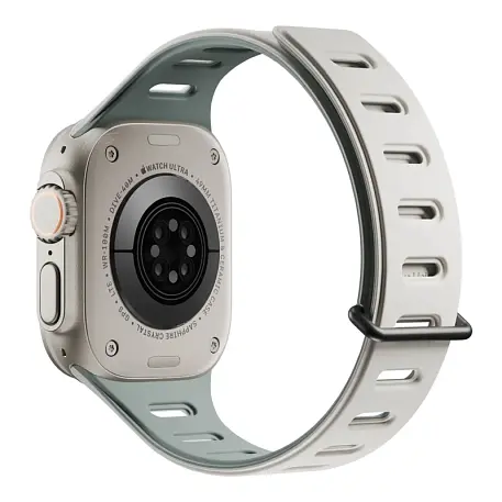 Ремешок Native Union Active Band для Apple Watch 38 / 40 / 41 / 42mm силикон зелёный, серый - 2