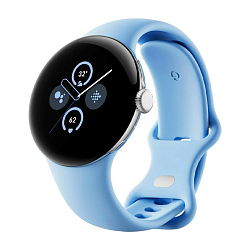 Умные часы Google Pixel Watch 2 41mm серебристый (голубой ремешок)