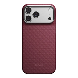 Клип-кейс (накладка) Pitaka Edge Case для Apple iPhone 18 Pro / 17 Pro кевлар (арамид), бургунди (KI1817P)