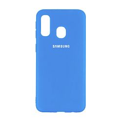 Клип-кейс (накладка) Silicone cover для Samsung Galaxy A40 силикон, голубой