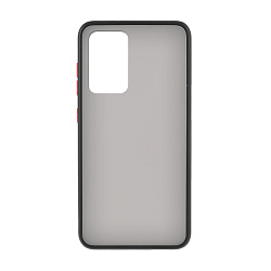 Клип-кейс (накладка) Shell для Samsung Galaxy A52 пластик, затемнённый с чёрной рамкой
