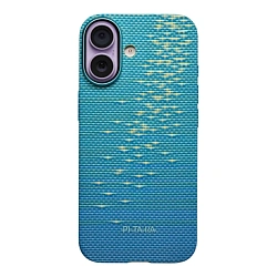 Клип-кейс (накладка) Pitaka Ultra-Slim Case для Apple iPhone 17 кевлар (арамид), синий (KI1702AG)
