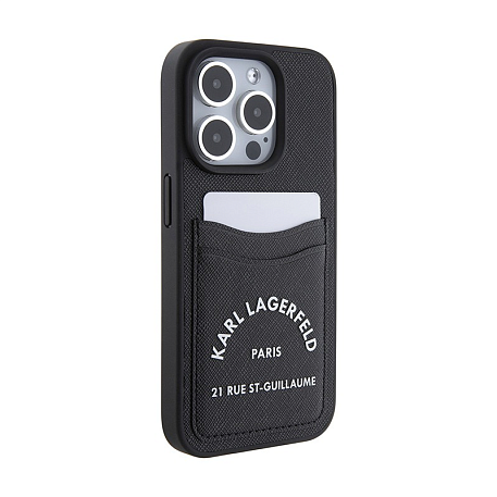 Клип-кейс (накладка) с визитницей CG Mobile Lagerfeld Karl PU Saffiano Cardslot для Apple iPhone 15 Pro Max - 3
