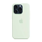 Клип-кейс (накладка) Silicone Case MagSafe для Apple iPhone 15 Pro силикон, мятный