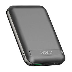 Внешний аккумулятор с беспроводной зарядкой WIWU Snap Cube Magnetic Wireless Power Bank 10000 мАч 15 Вт чёрный