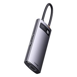 Адаптер-разветвитель для компьютера Baseus Metal Gleam Series/Starjoy(USB3.0*3+ HDMI+PD+VGA) (6в1) серый