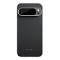 Клип-кейс (накладка) Pitaka Ultra-Slim Case для Google Pixel 9 Pro XL кевлар (арамид), чёрно-серый (узкая полоска)