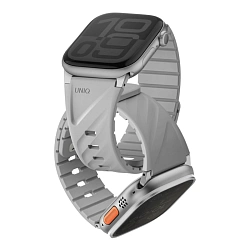 Спортивный ремешок UNIQ Fluo для Apple Watch 38 / 40 / 41 / 42 / 44 / 45 / 46 / 49mm каучук светло-серый