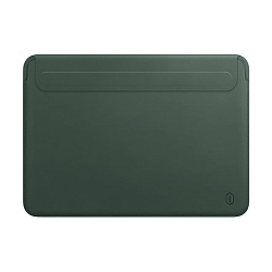 Чехол WIWU Skin Pro 2 Leather Sleeve для Apple MacBook Pro 14" (2021 - 2026) полиуретан, кожа, зелёный