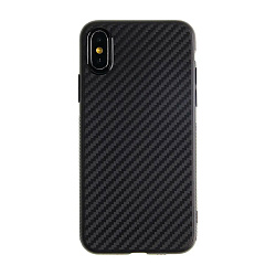 Клип-кейс (накладка) для Apple iPhone Xs Max силикон, чёрный под карбон