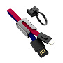 Дата-кабель Hoco U36 Lightning 0.19 м, красный с синим - 1