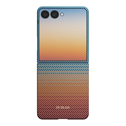 Клип-кейс (накладка) Pitaka Ultra-Slim Case для Samsung Galaxy Z Flip8 кевлар (арамид), "Калифорнийская мечта" 01 (FSFLIP8)