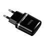 Сетевое зарядное устройство + кабель Lightning Hoco C12A 12 Вт, чёрный - 1