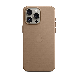 Клип-кейс (накладка) FineWoven Case MagSafe для Apple iPhone 15 Pro Max ткань, силикон, серо-коричневый