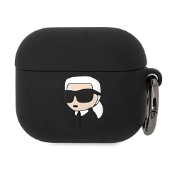 Кобура CG Mobile Lagerfeld Silicone Case With Ring для Apple AirPods 3 силикон, "NFT 3D Karl" чёрный