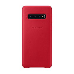 Клип-кейс (накладка) Samsung Leather Cover для Samsung Galaxy S10 кожа, красный